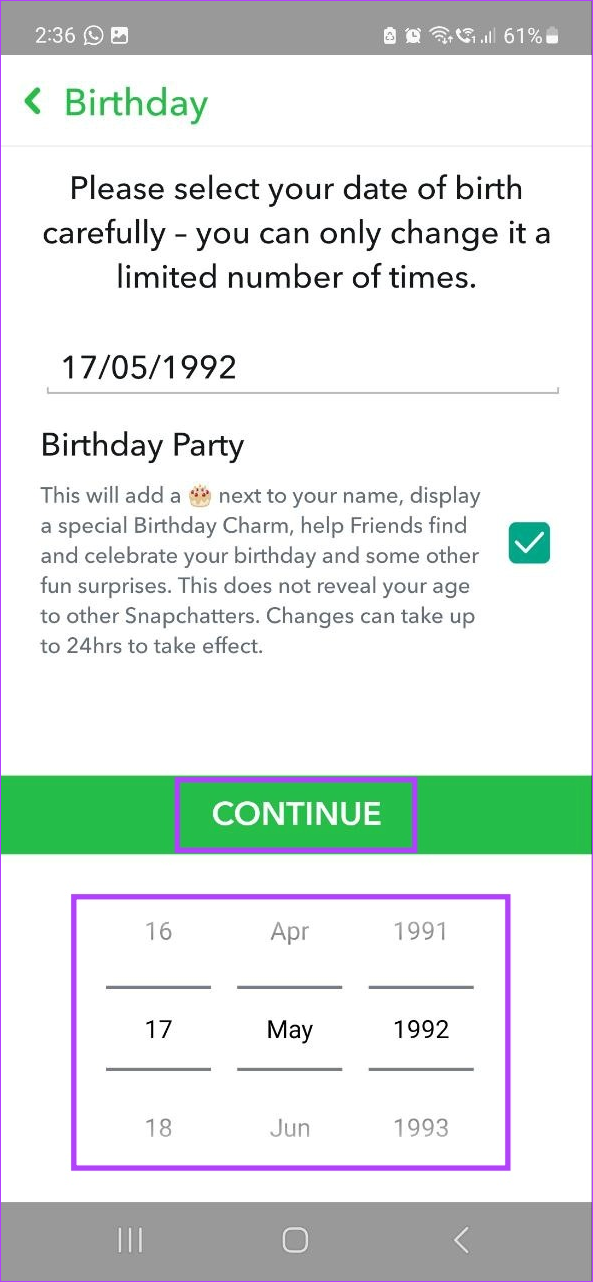 تولد را در اسنپ چت تنظیم یا اضافه کنید