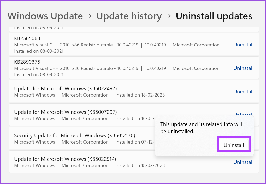 Windows Update را حذف نصب کنید