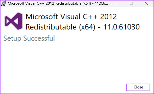 تعمیر Visual C++ Redistributable