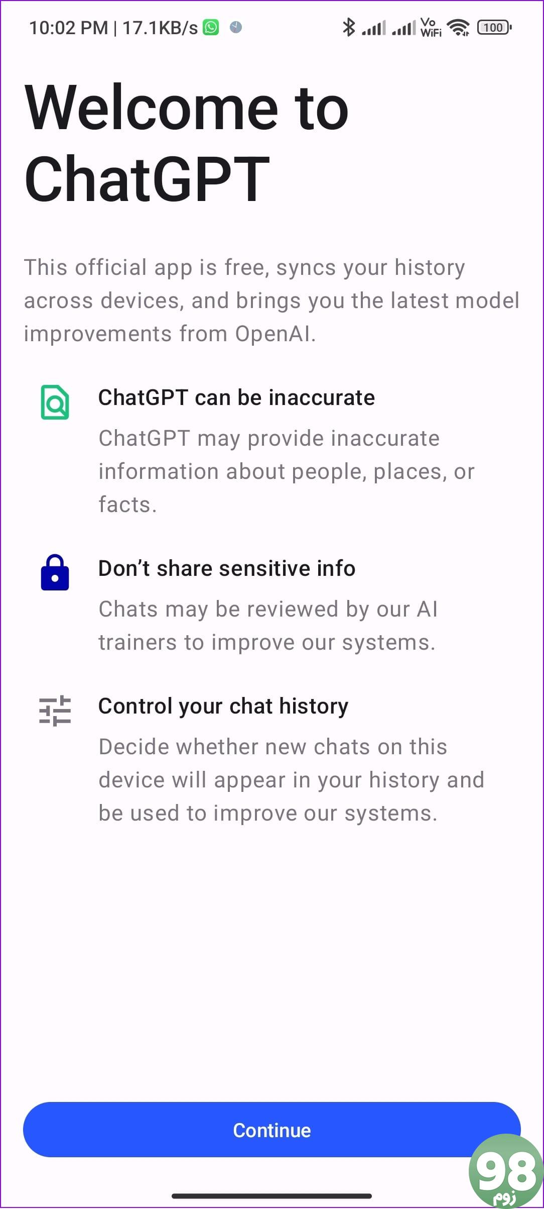 برنامه ChatGPT برای اندروید
