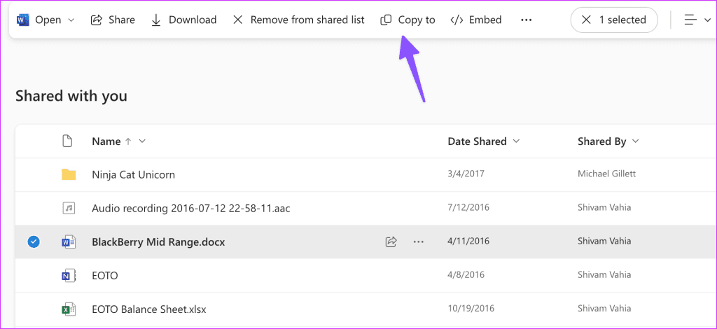 فایل های به اشتراک گذاشته شده را در OneDrive 17 ذخیره کنید