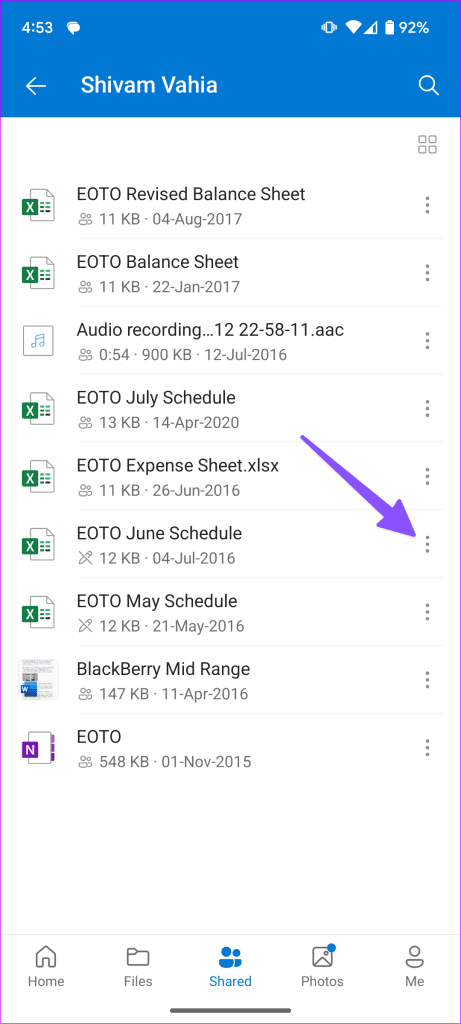 فایل های به اشتراک گذاشته شده را در OneDrive 12 ذخیره کنید