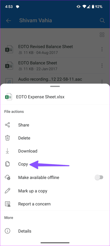 فایل های به اشتراک گذاشته شده را در OneDrive 15 ذخیره کنید