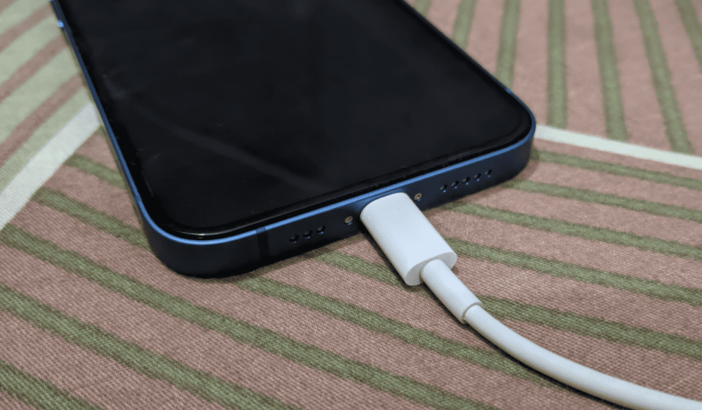 iPhone Connected with USB cable
