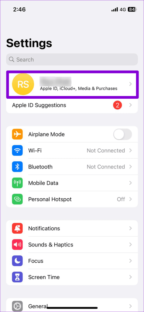 Apple ID on iPhone
