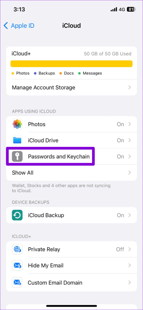 Passwords and Keychain on iPhone