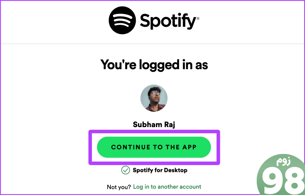 به برنامه Spotify در رایانه وارد شوید