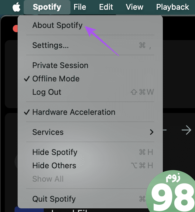 درباره برنامه Spotify Mac