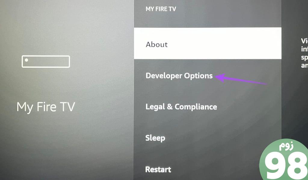 گزینه های توسعه دهنده Fire tv stick 4k