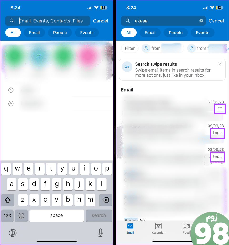 مکان پوشه ایمیل را در Outlook در iPhone یا Android 2 پیدا کنید