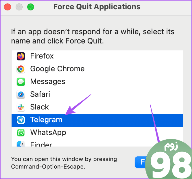 force quit telegram mac 1