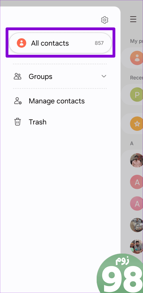 Configure Samsung Contacts App to Show All Contacts
