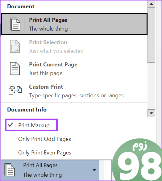 how to print tracked changes comments in microsoft word 7