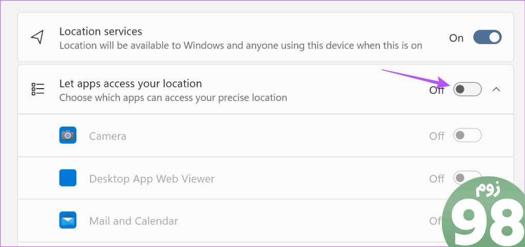 به برنامه‌ها اجازه دهید به موقعیت مکانی شما در ویندوز 11 دسترسی داشته باشند