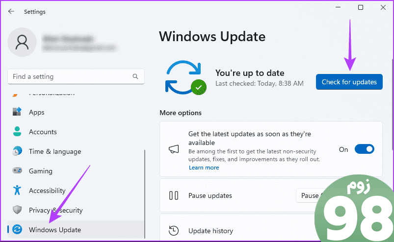 Check for Windows updates new