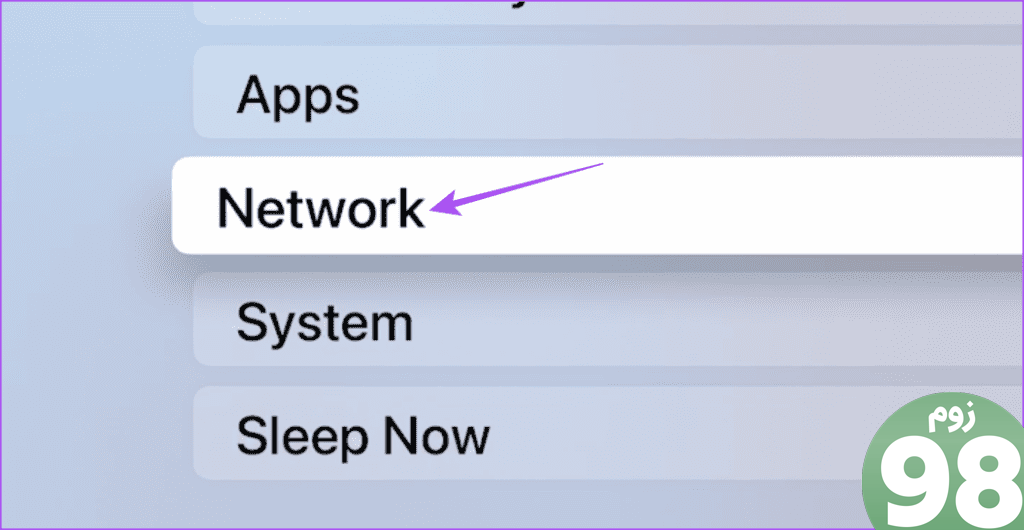 تنظیمات شبکه اپل تی وی 4k 2