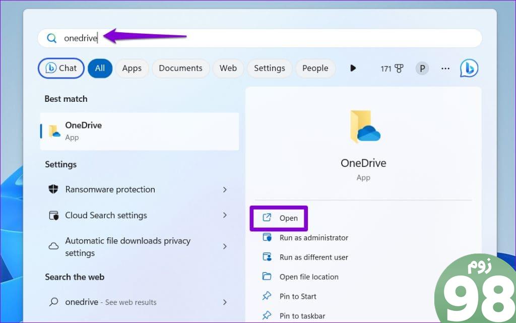 Open OneDrive on Windows