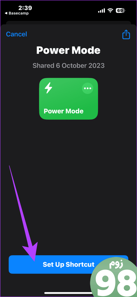 24. میانبر Power Mode را مشابه میانبرهای قبلی به Action Button اختصاص دهید
