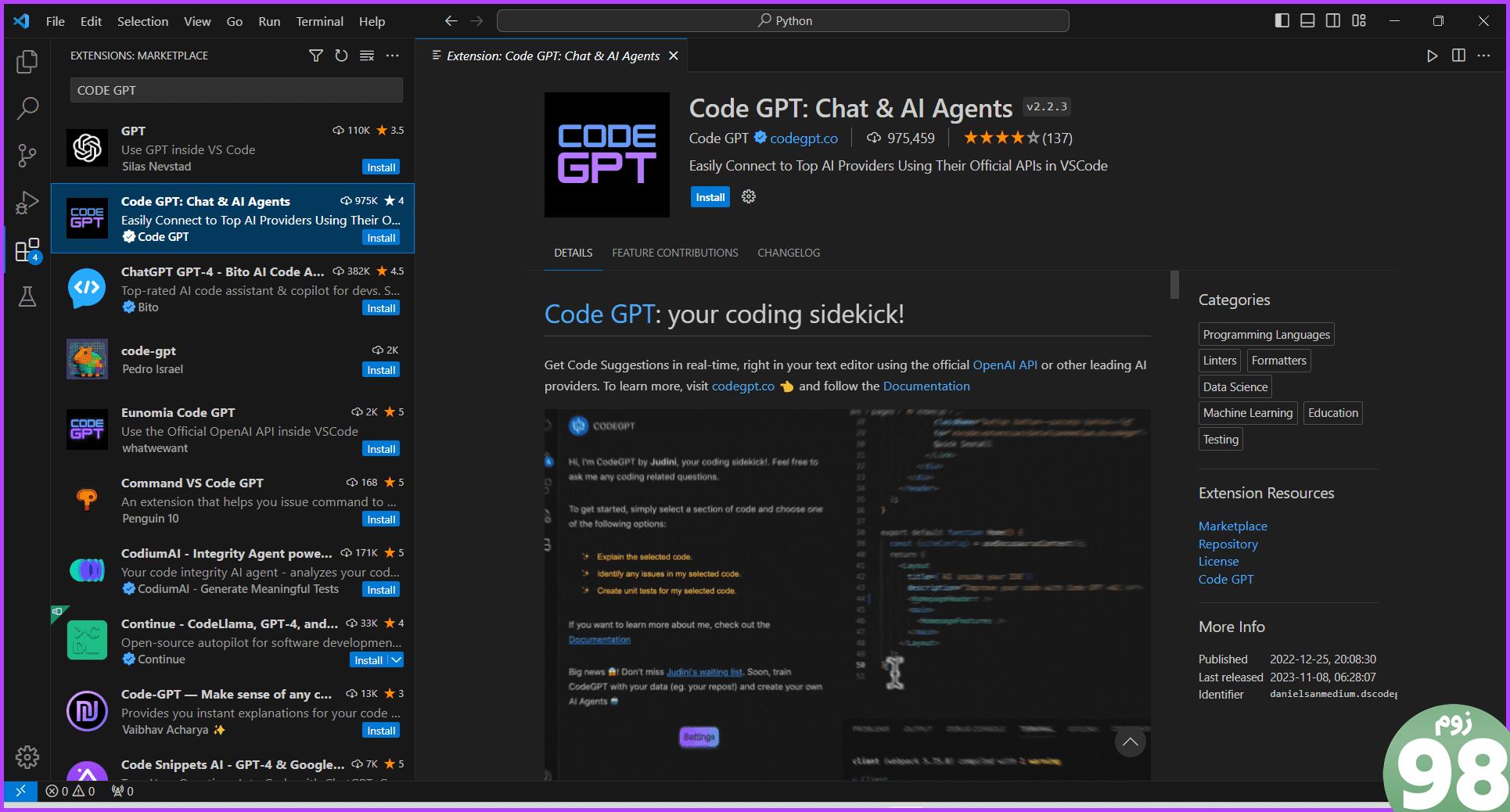 کد GPT بهترین برنامه های افزودنی ChatGPT برای VS Code
