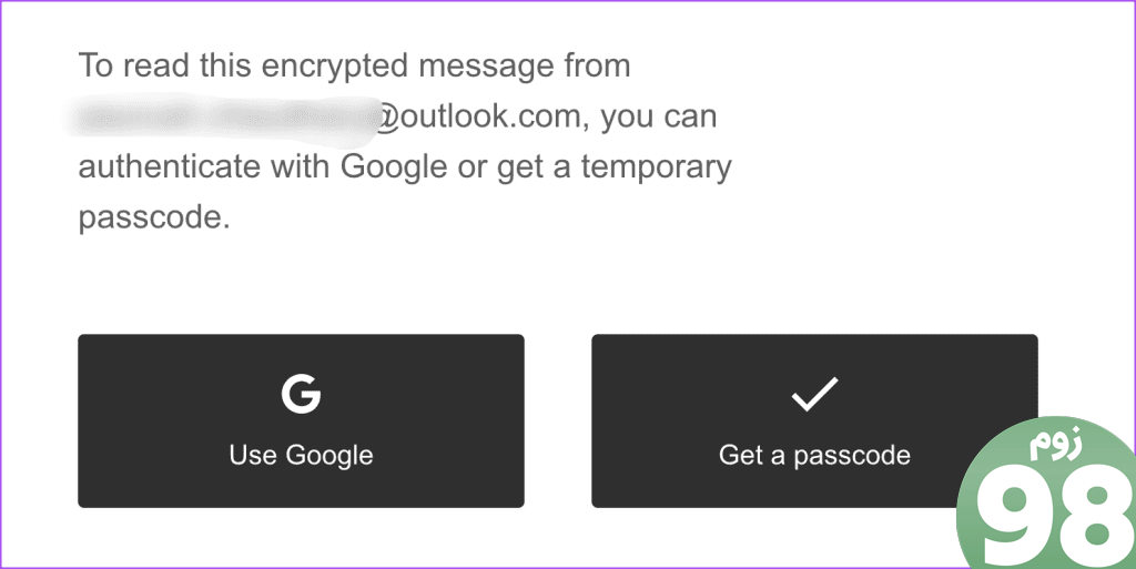 رمز عبور را برای رمزگشایی ایمیل از Outlook وارد کنید