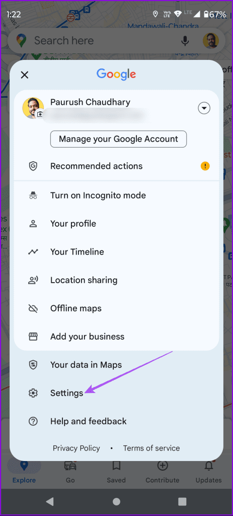 تنظیمات نقشه های گوگل