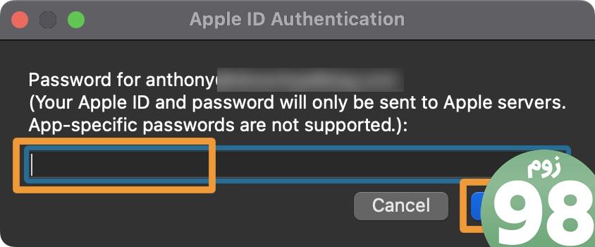 پسورد Apple ID را در Sideloadly وارد کرده و OK کنید.