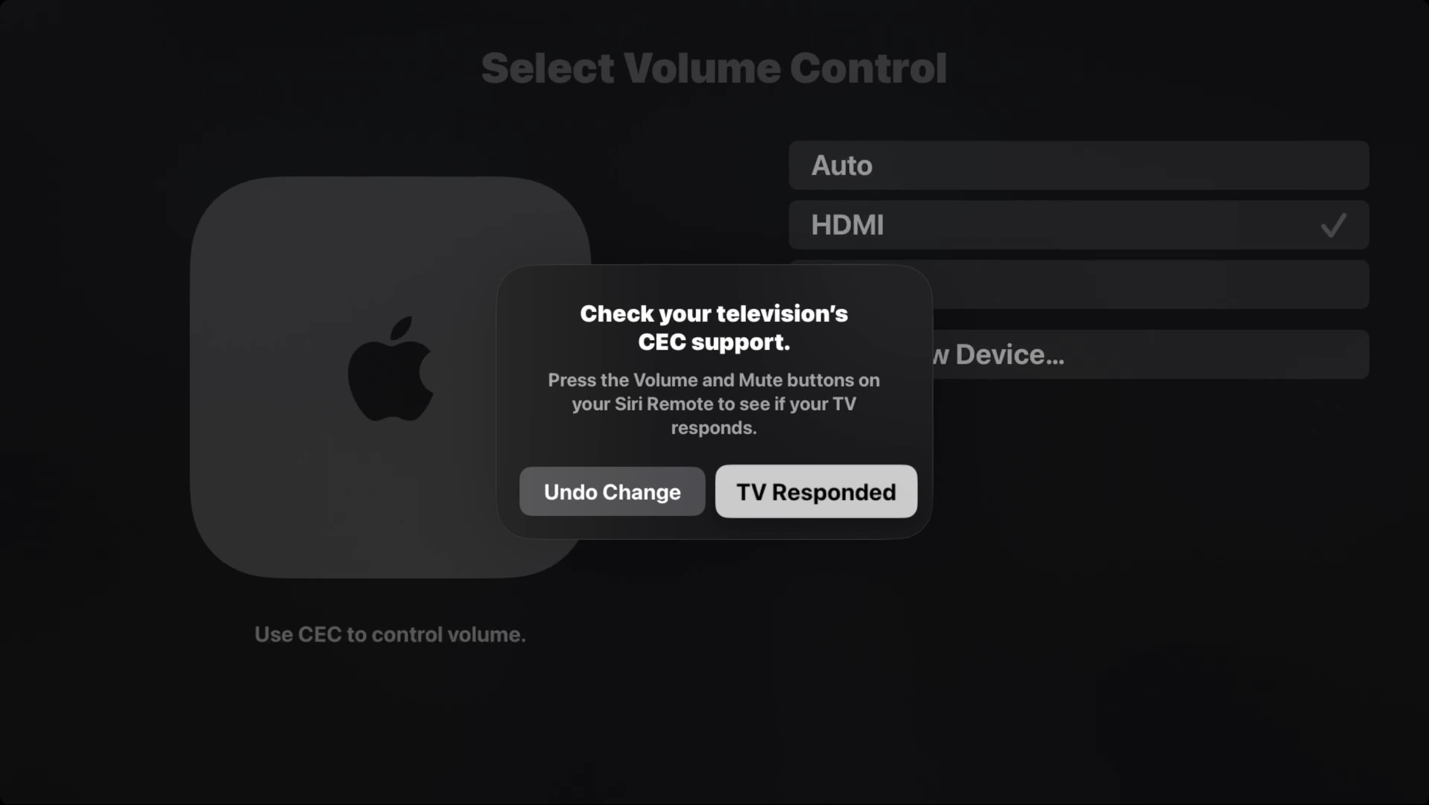 پشتیبانی CEC تلویزیون خود را در Apple TV بررسی کنید