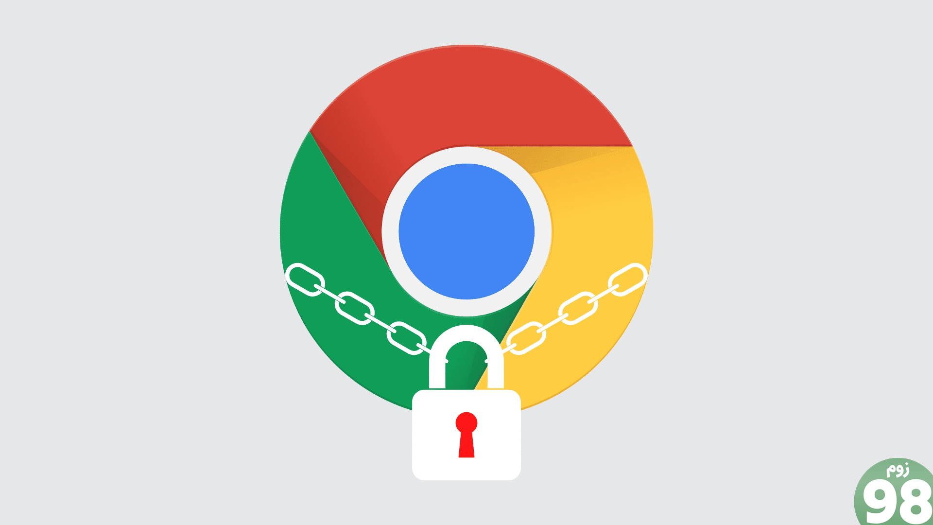 Google Chrome با نماد قفل روی آن