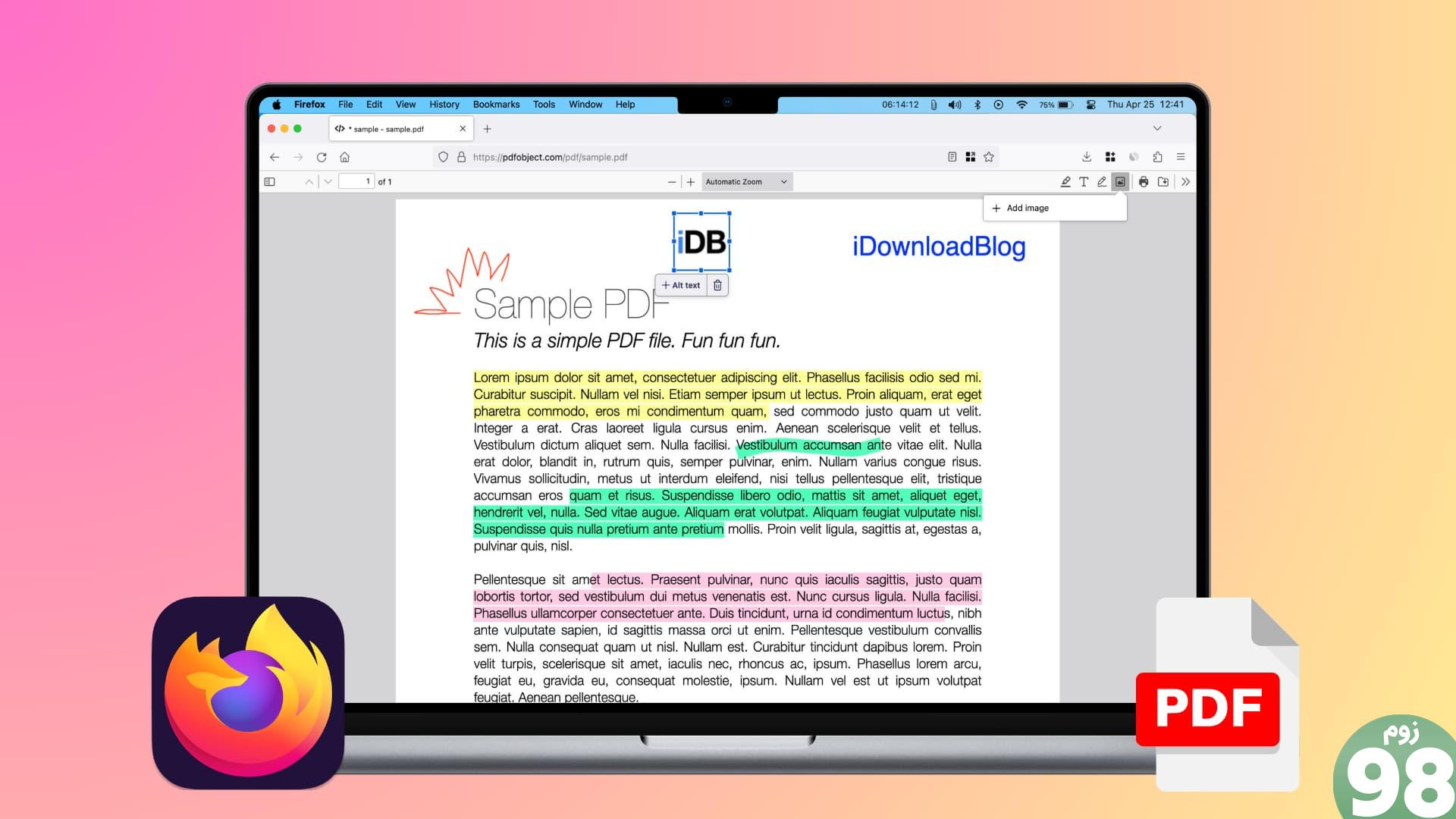 ویرایشگر PDF در فایرفاکس در مک بوک