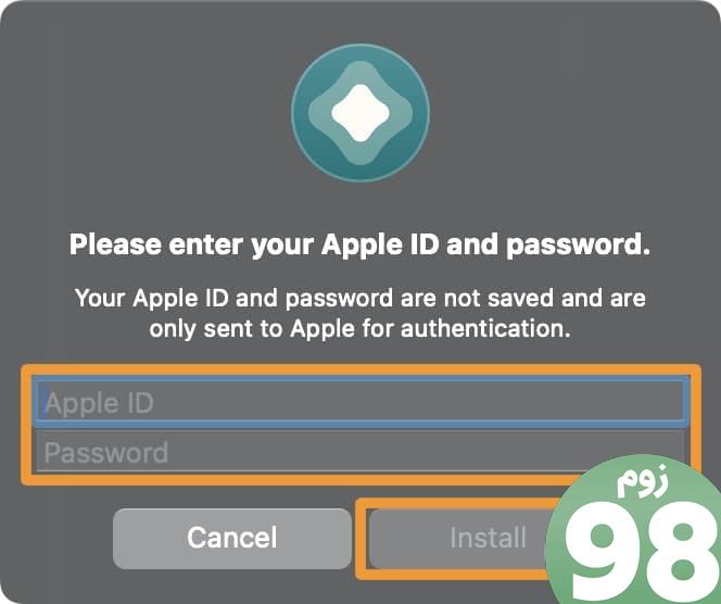 برای نصب AltStore Apple ID را وارد کنید.