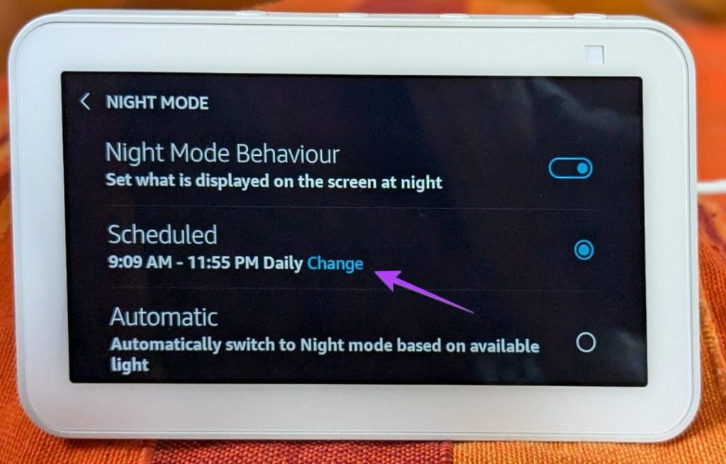 Echo Show حالت شب را فعال کنید
