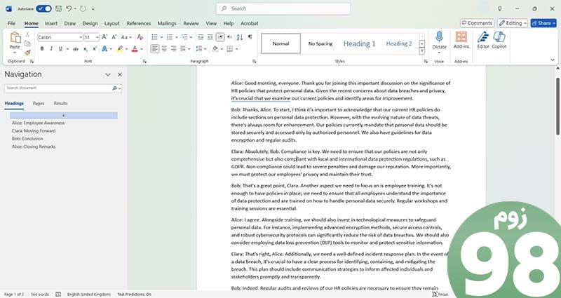 نحوه استفاده از Copilot برای خلاصه کردن یک جلسه در Microsoft Word 2